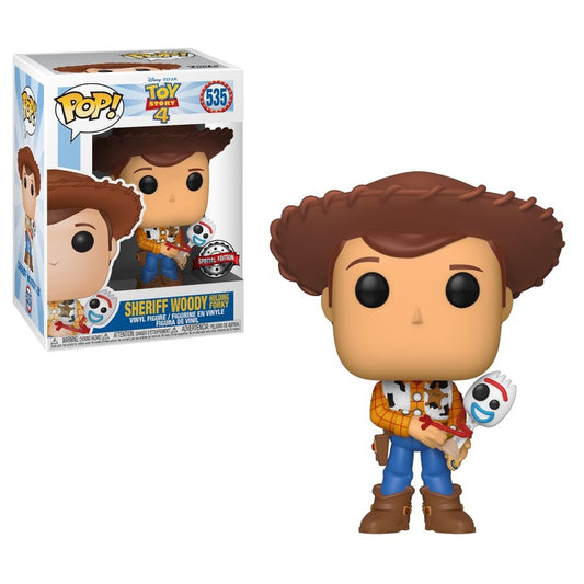 Disney - Toy Story 4 - Sheriff Woody With Forky Pop! Vinyl Figure